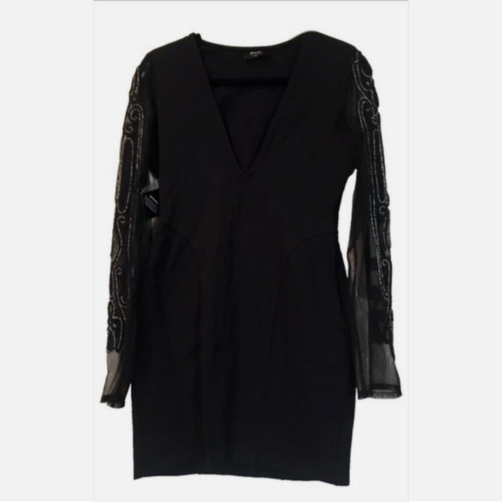 Nasty Gal Beaded Long Sleeve Mini Dress